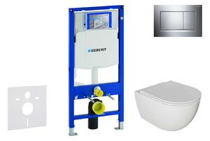 Geberit Duofix - Falra szerelhető szett, Oudee WC és softclose ülőkével, Sigma30 gomb, króm SANI11CA1121