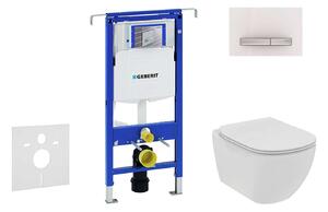 Geberit Duofix - Falra szerelhető szett, WC és ülőke Ideal Standard Tesi, gombok Sigma50, perem nélküli, SoftClose, alpesi fehér 111.355.00.5 NE8