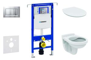 Geberit Duofix - Falra szerelhető szerelőkészlet, Alpha WC ülőkével, Sigma30 nyomógomb, króm matt/króm 111.355.00.5 ND7
