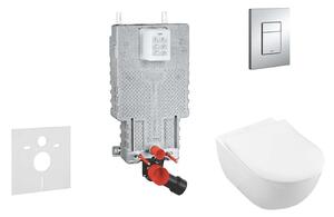 Grohe Uniset - Készlet fali beépítéshez, WC és ülőkével Subway 2.0, DirectFlush, SoftClose, CeramicPlus és Skate Cosmo gomb, króm 38643SET-KI