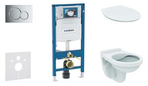 Geberit Duofix - Falra szerelhető szerelőkészlet, WC Alpha ülőkével, gomb Sigma01, fényes króm, csillogó króm 111.300.00.5 ND2