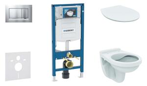 Geberit Duofix - Falra szerelhető szerelőkészlet, Alpha WC ülőkével, Sigma30 nyomógomb, króm matt/króm 111.300.00.5 ND7
