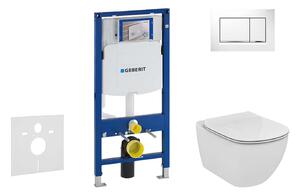 Geberit Duofix - Ideal Standard Tesi fali WC és ülőkés szett, Sigma30 gombok, Aquablade, SoftClose, fehér/fényes króm, fehér/fényes króm 111.300.00.5 NU5