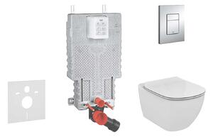 Grohe Uniset - Falra szerelhető beépítő készlet, WC és ülőkével Ideal Standard, Skate Cosmo gombok, Aquablade, SoftClose, króm 38643SET-KU