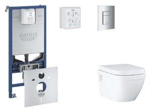 Grohe Rapid SLX - Készlet fali beépítéshez, WC, SoftClose ülőkével és Skate Cosmopolitan gombbal, króm SANI11BB2107