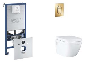Grohe Rapid SLX - Készlet fali beépítéshez, WC, SoftClose ülőkével és Arena Cosmopolitan gombbal S, Cool Sunrise SANI11BB4115