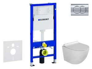 Geberit Duofix - Falra szerelhető szett, Gaia WC és softclose ülőkével, Delta01 gomb, fényes króm SANI11CA1118