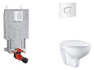 Grohe Uniset - Készlet fali beépítéshez, WC, SoftClose ülőkével és Arena Cosmopolitan gombbal, alpesi fehér SANI15BB3104