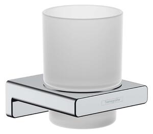 Hansgrohe AddStoris - Fogkefe- és fogkrémtartó, matt üveg/króm 41749000