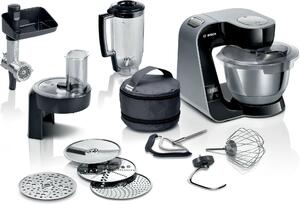 Bosch MUM5XC4E Serie 4 1000 W, 3.9 l, 7 fokozat Fekete-Inox-Átlátszó konyhai robotgép mérleggel