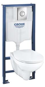 Grohe Solido - Falra szerelhető szett, Bau Kerámia WC és softclose ülőke, Sail gombok, króm 39499000