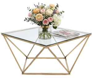 Tutumi Tutumi, üveg dohányzóasztal Glamour 80x80x45 CS-14G, arany, KRZ-06585