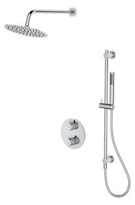 Cersanit Zen - Zuhanyszett termosztáttal, rejtett, testtel, 25 cm átmérőjű, krómozott S952-032