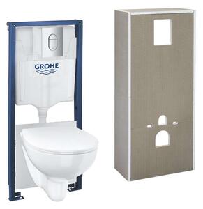 Grohe Solido+ - Falra szerelhető szett, WC, softclose ülőkével és nyomógombbal Arena Cosmopolitan, króm 36531000