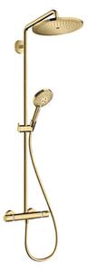Hansgrohe Croma Select S - Zuhanycső 280 zuhanykészlet termosztáttal, EcoSmart, polírozott arany kivitelben 26891990