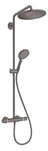 Hansgrohe Croma Select S - Zuhanycső 280 zuhanykészlet termosztáttal, szálcsiszolt fekete króm 26890340