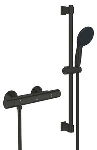 Grohe QuickFix Precision Start - Zuhanyszett termosztáttal, matt fekete 345972431