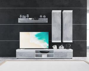 Lusia nappali szekrénysor beton/fehér színben
