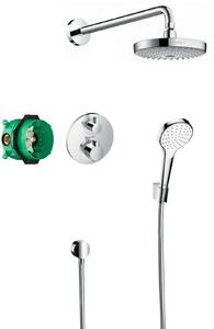 Hansgrohe Croma Select S - Zuhanyszett 180, termosztáttal Ecostat S, 2 fúvókával, króm 27295000