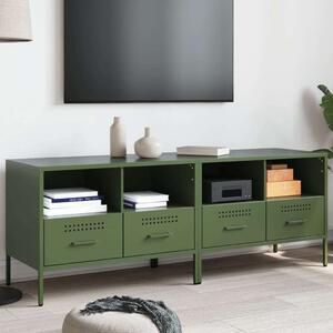 VidaXL Fém TV-szekrény - Olívazöld - 68x39x50,5 cm