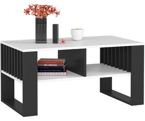 AKORD Rockford Modern Dohányzóasztal Laminált Fehér-Fekete