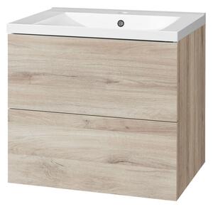 Mereo Mereo, Aira, 61 cm öntött márvány fürdőszobai szekrény, Kronberg tölgy, MER-CN720M