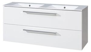 Mereo Mereo, Bino, fürdőszoba szekrény kerámia mosdóval 121 cm, fehér, MER-CN663