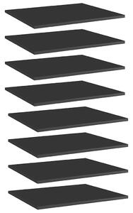 8 db magasfényű fekete szerelt fa könyvespolc 60 x 50 x 1,5 cm