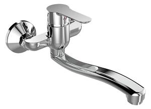 Mereo Mereo, Falra szerelhető mosogatócsaptelep, Zuna, ívelt lapos karral 210 mm, króm, MER-CB301AZ