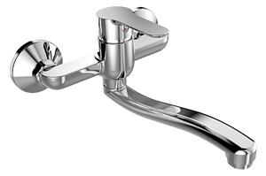 Mereo Mereo, Mosogató fali csaptelep, Zuna, lapos hajlított karral 210 mm, króm, MER-CB301Z