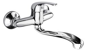 Mereo Mereo, Mosogató fali csaptelep, Lila, lapos hajlított karral 210 mm, Króm, MER-CBEE301