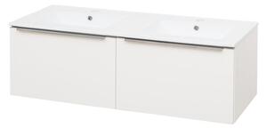 Mereo Mereo, Mailo, fürdőszoba szekrény kerámia mosdóval 121 cm, fehér, MER-CN518