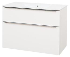 Mereo Mereo, Mailo, fürdőszoba szekrény kerámia mosdóval 101 cm, fehér, MER-CN512