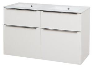 Mereo Mereo, Mailo, fürdőszoba szekrény kerámia mosdóval 121 cm, fehér, MER-CN513