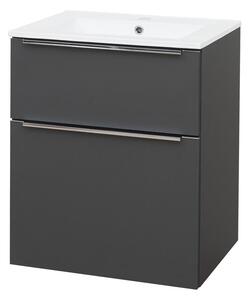Mereo Mereo, Mailo, fürdőszoba szekrény kerámia mosdóval 61 cm, antracit, MER-CN530