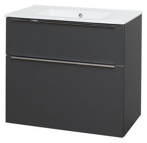 Mereo Mereo, Mailo, fürdőszoba szekrény kerámia mosdóval 81 cm, antracit, MER-CN531