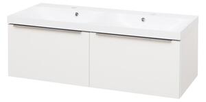 Mereo Mailo fürdőszobai szekrény öntött márvány mosdóval 121 cm fehér MER-CN518M
