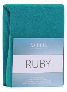 Ruby Turquoise türkiz kétszemélyes gumis lepedő, 220-240 x 220 cm - AmeliaHome