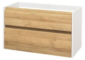 Mereo Mereo, Opto, fürdőszoba szekrény 101 cm, fehér-tölgy riviéra, MER-CN932S