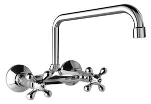 Mereo Mereo, Retro Viktorie mosogató csaptelep, falra szerelhető, cső alakú U-karral o 18 mm - 230 mm, MER-CBL301A04