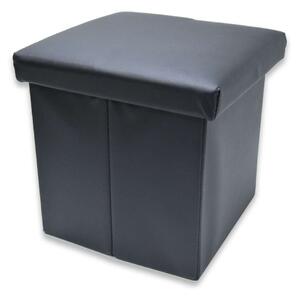 30x30 cm tároló szék, műbőr – fekete