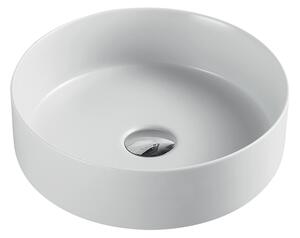 Mereo Mereo, Munkalapos mosdó túlfolyó nélkül, 355x120 mm, kerek, kerámia, MER-UC363612C