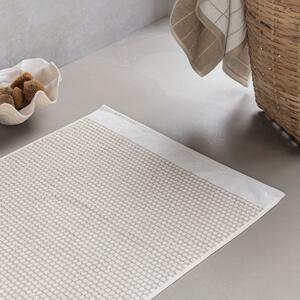 Fehér-bézs textil fürdőszobai kilépő 50x80 cm Grid – Mette Ditmer Denmark