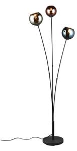 Fényes fekete állólámpa (magasság 150 cm) Sheldon – Trio