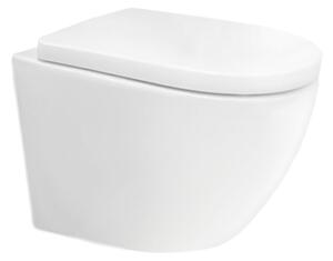 Mereo Mereo, falra akasztható kapucnis WC, csendes öblítés, RIMLESS, 495x360x370, kerámia, incl. ülések CSS115SN, fehér fényes, MER-VSD82T2