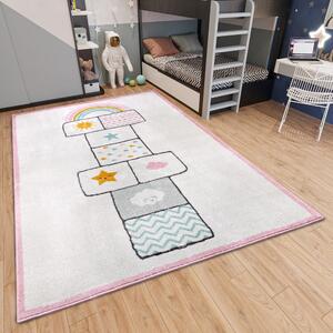 Fehér-rózsaszín gyerek szőnyeg 160x235 cm Bouncy – Hanse Home
