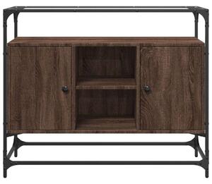 VidaXL Tálalószekrény - Barna Tölgy - Üveglap - 98x35x81 cm