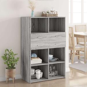 VidaXL szürke sonoma színű szerelt fa magasszekrény 80 x 42,5 x 124 cm