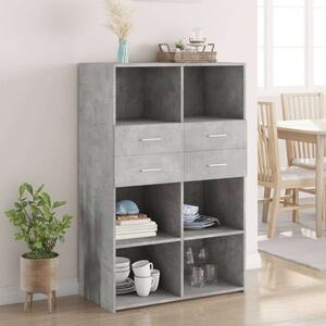 VidaXL betonszürke szerelt fa magasszekrény 80 x 42,5 x 124 cm