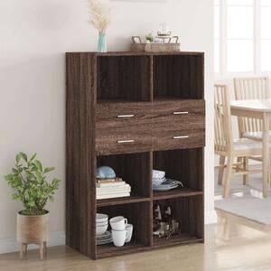 VidaXL barna tölgy színű szerelt fa magasszekrény 80 x 42,5 x 124 cm